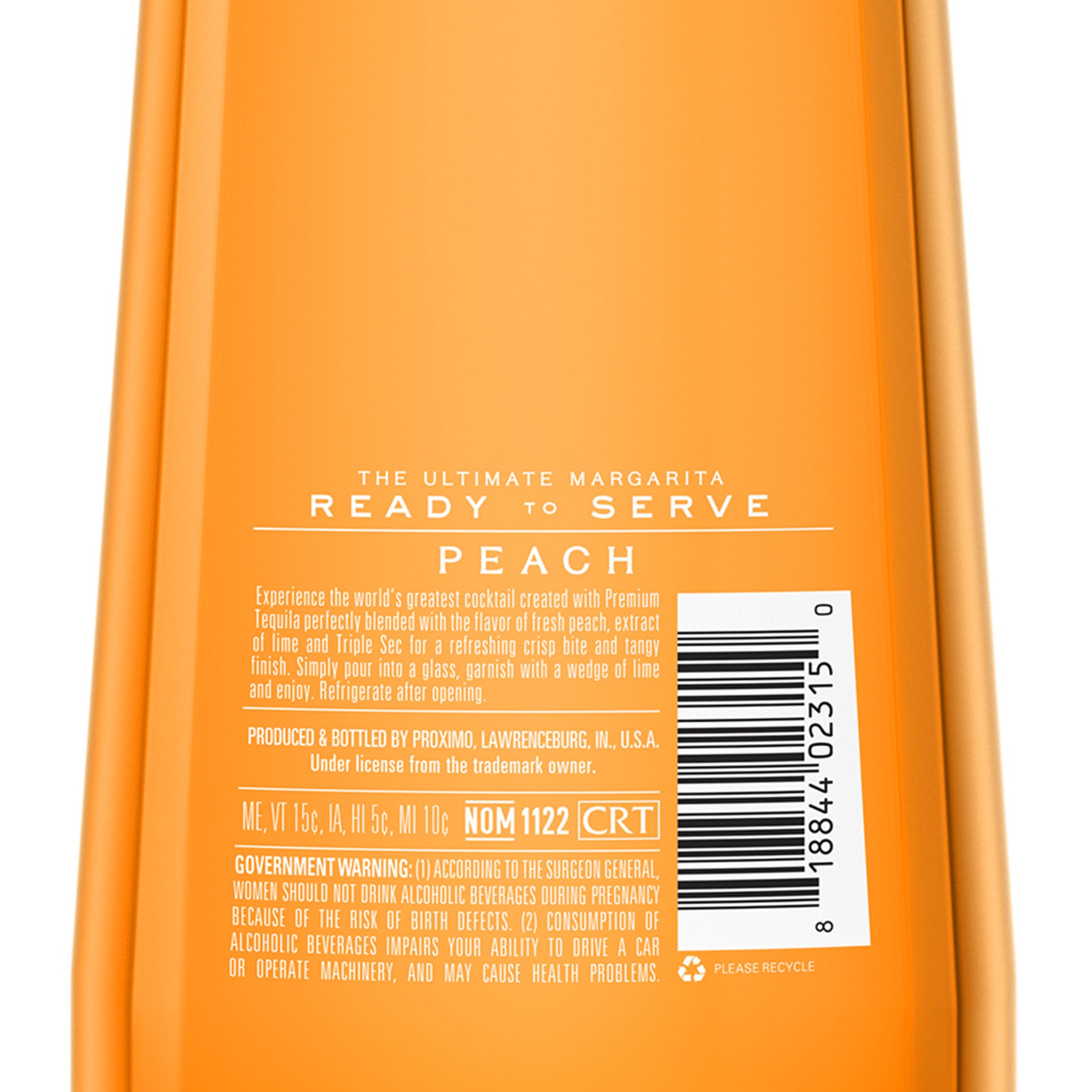 slide 3 of 5, 1800 The Ultimate Peach Margarita 1.75 l, 1.75 liter