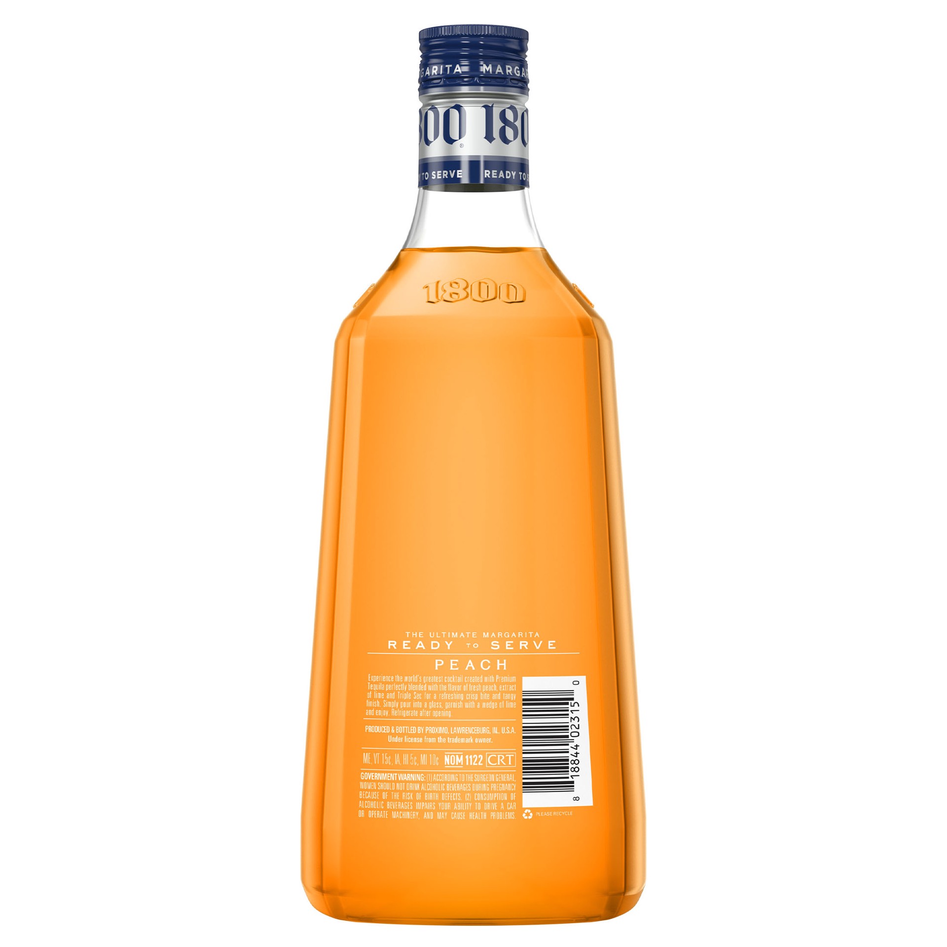 slide 5 of 5, 1800 The Ultimate Peach Margarita 1.75 l, 1.75 liter
