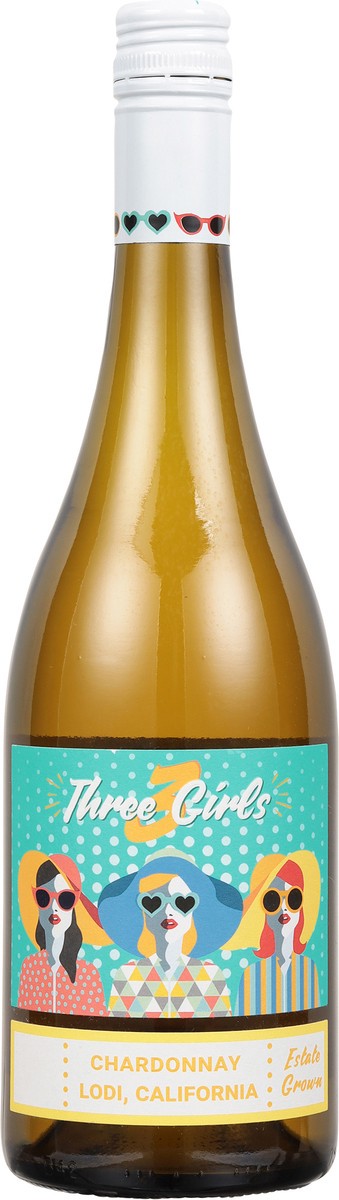 slide 3 of 7, Three Girls Chardonnay, 750 ml