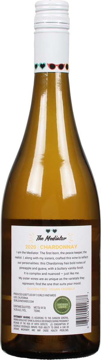 slide 2 of 7, Three Girls Chardonnay, 750 ml
