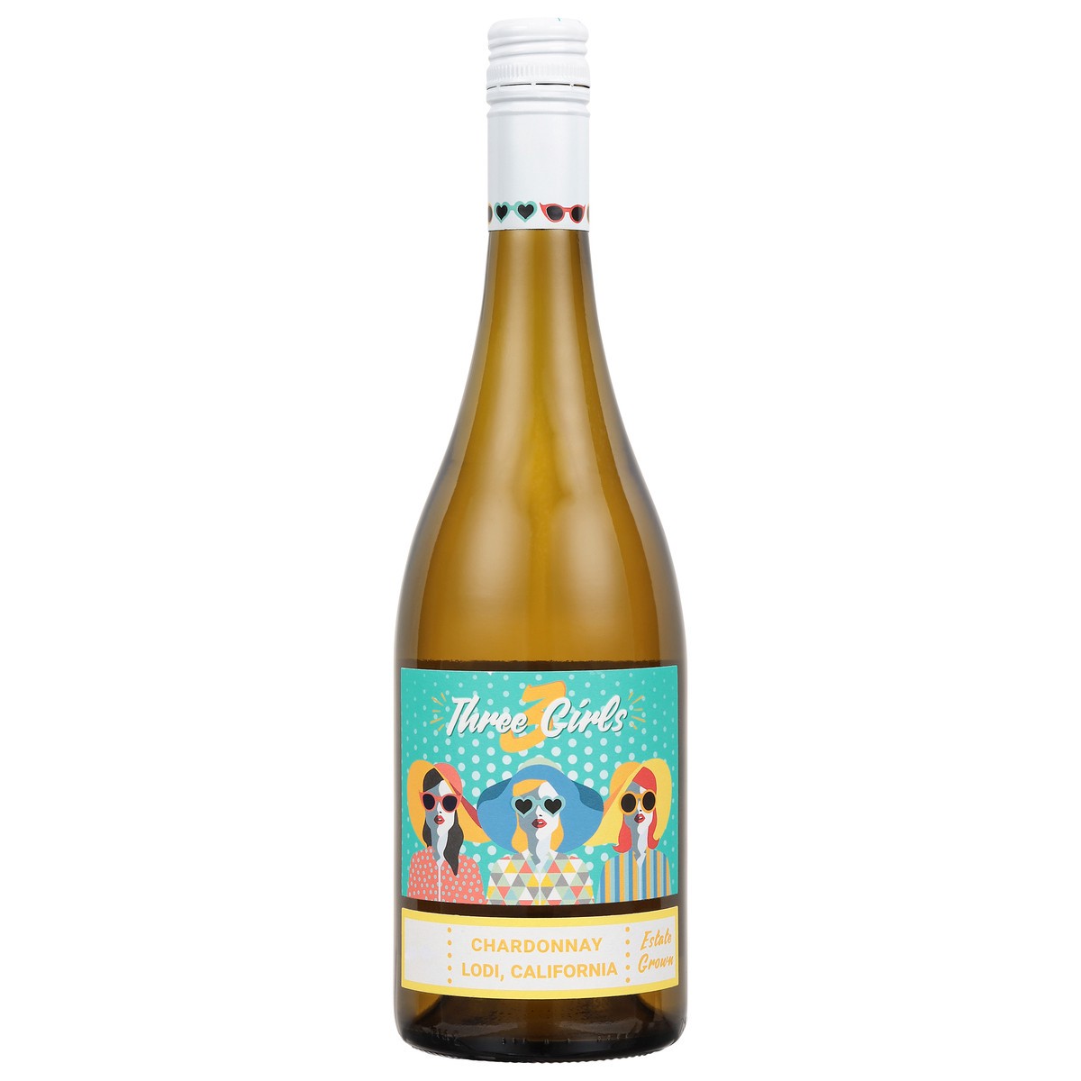 slide 5 of 7, Three Girls Chardonnay, 750 ml