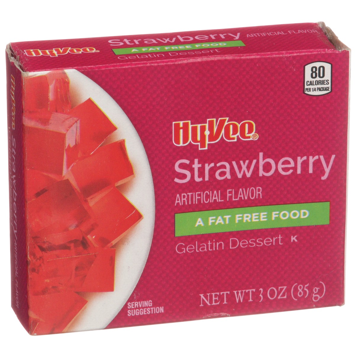 slide 2 of 8, Hy-vee Strawberry Gelatin Dessert - 3 oz, 3 oz