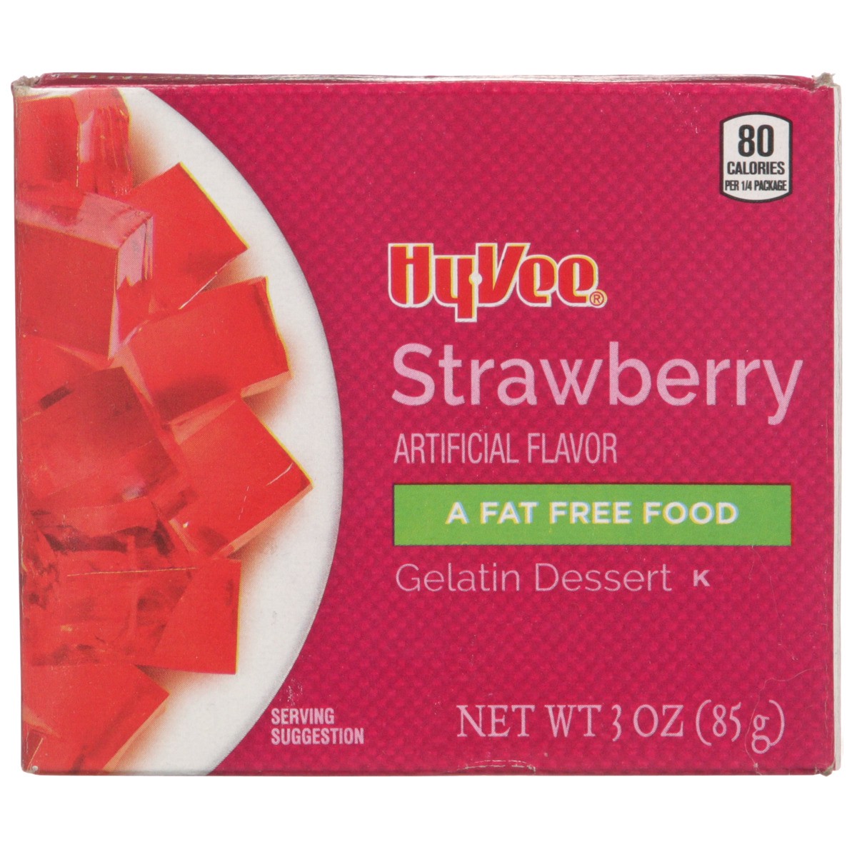 slide 6 of 8, Hy-vee Strawberry Gelatin Dessert - 3 oz, 3 oz