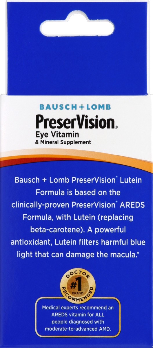 slide 5 of 5, PreserVision Bausch+Lomb Preservision Areds Lutein Eye Vitamn&Min Softgel, 50 ct