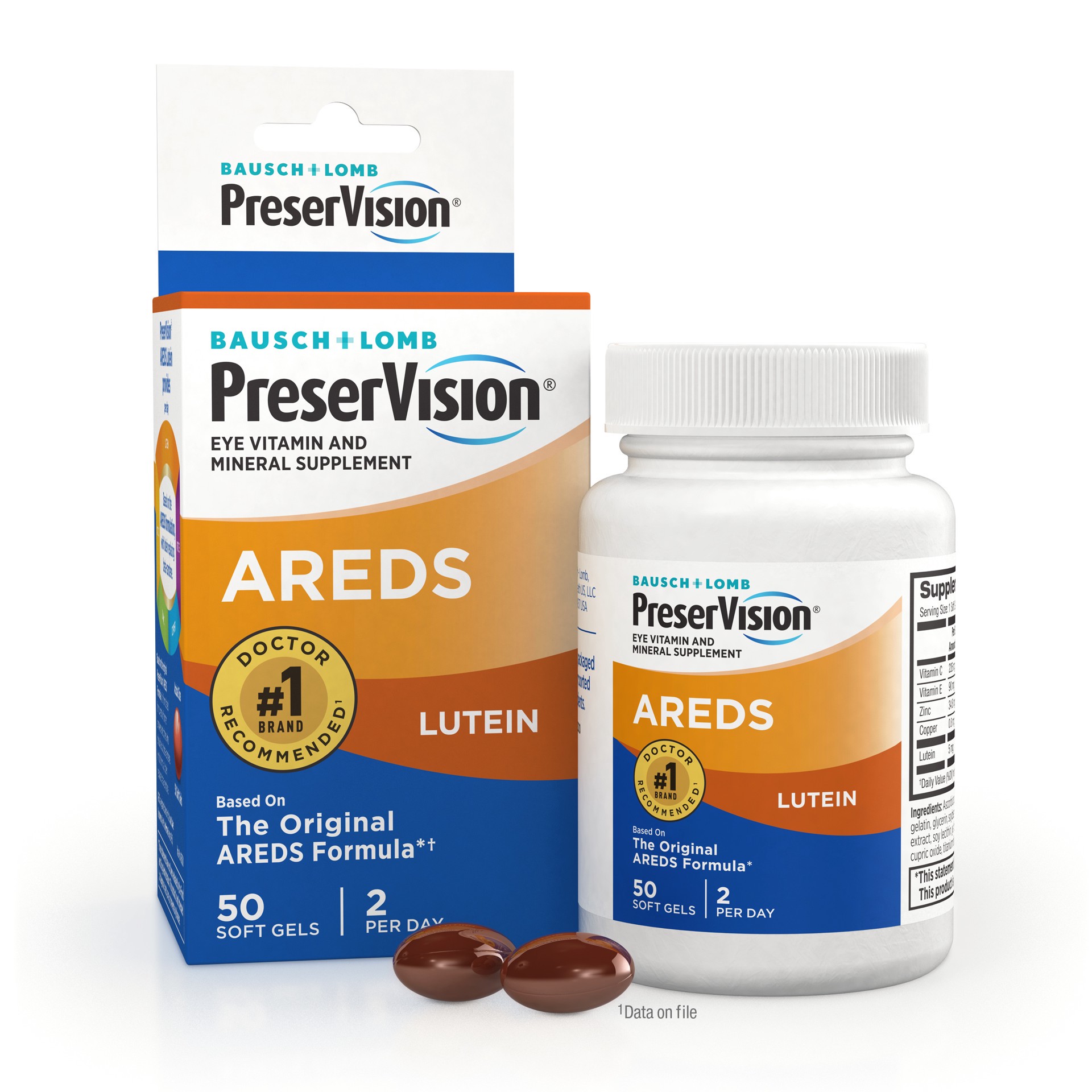 slide 1 of 5, PreserVision Bausch+Lomb Preservision Areds Lutein Eye Vitamn&Min Softgel, 50 ct