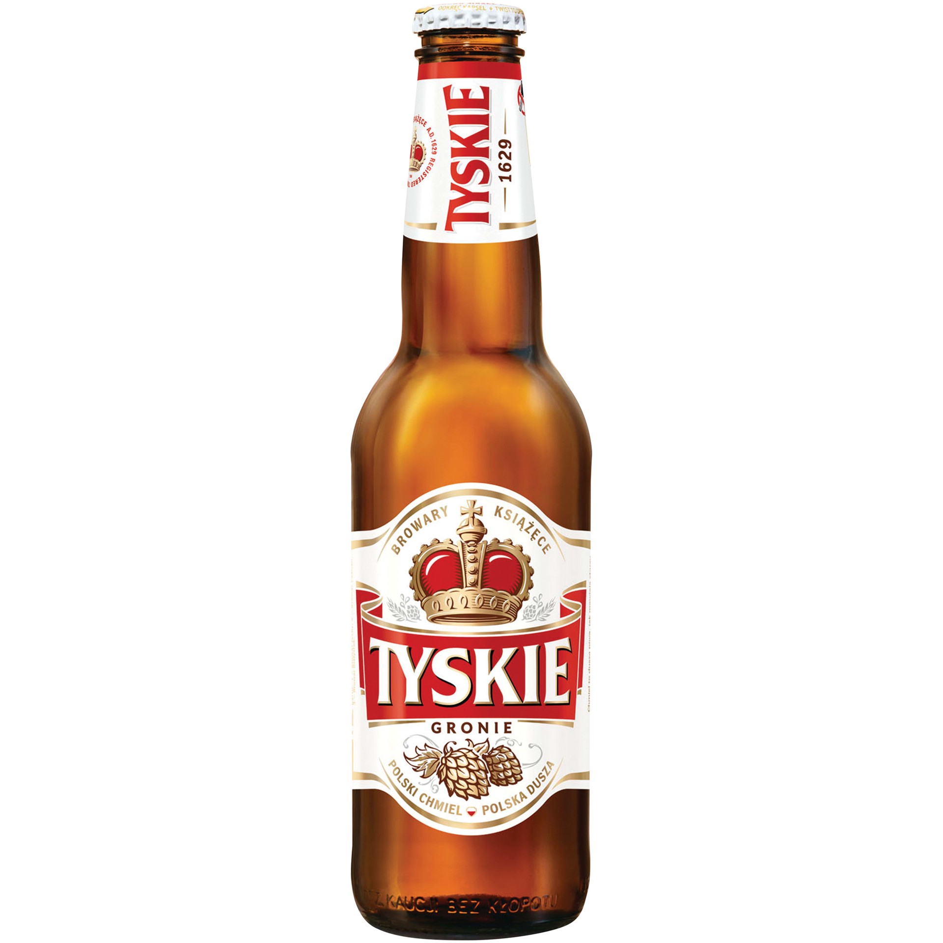 slide 1 of 2, Tyskie Gronie Import Beer, Polish Pale Lager, 12 Pack, 11 fl. oz. Bottles, 33 cl