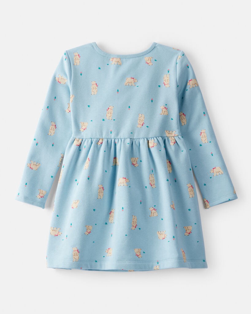 slide 3 of 3, Carter's Carters Toddler Girl DayDream Fleece Polar Bear Knit Dress - Blue Blue 2T, 1 ct