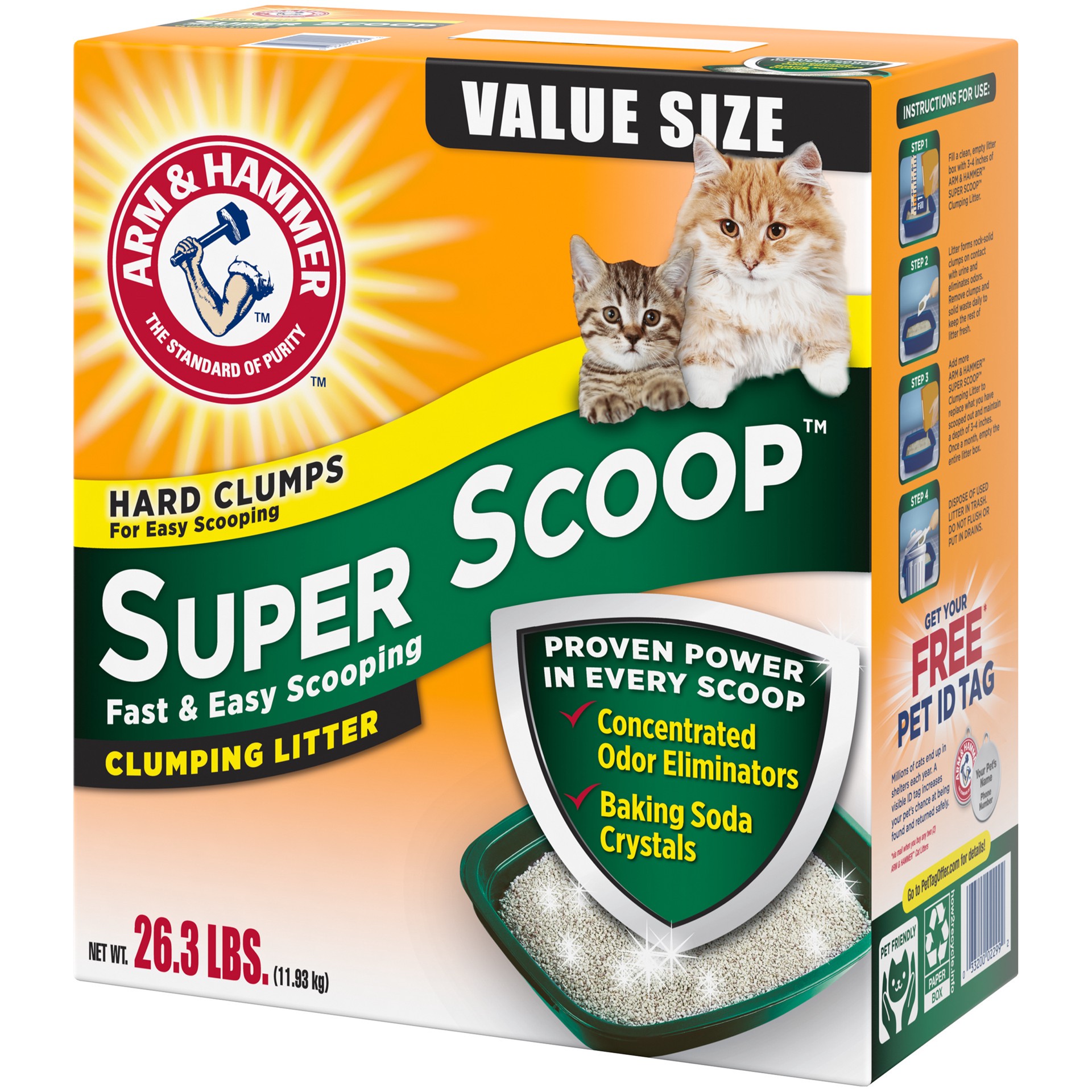 slide 3 of 4, Arm & Hammer Super Scoop Clumping Litter Fresh Scent 26.3lb, 26.3 lb