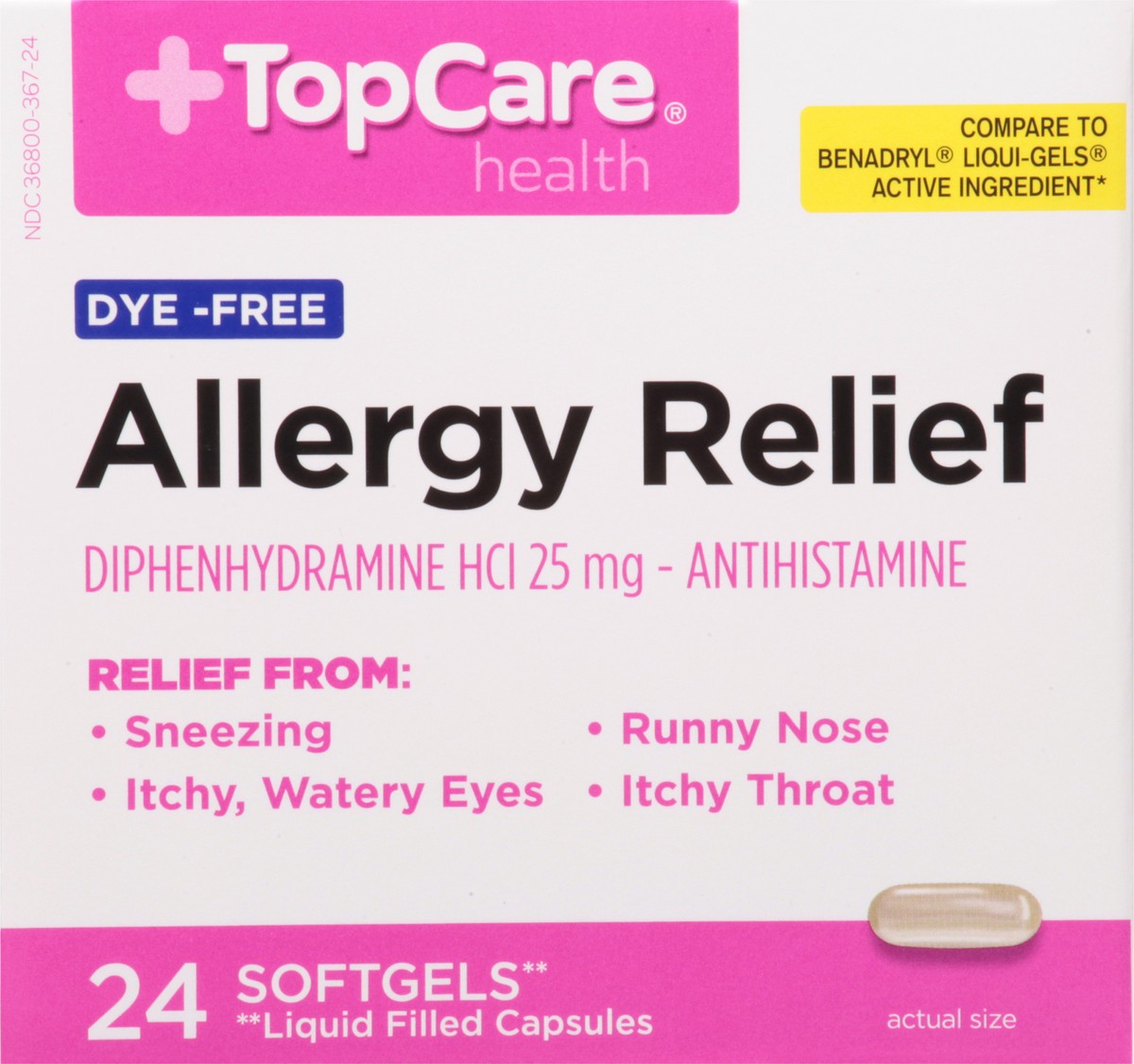 slide 6 of 9, TopCare Allergy Relief Soft Gels, 24 ct