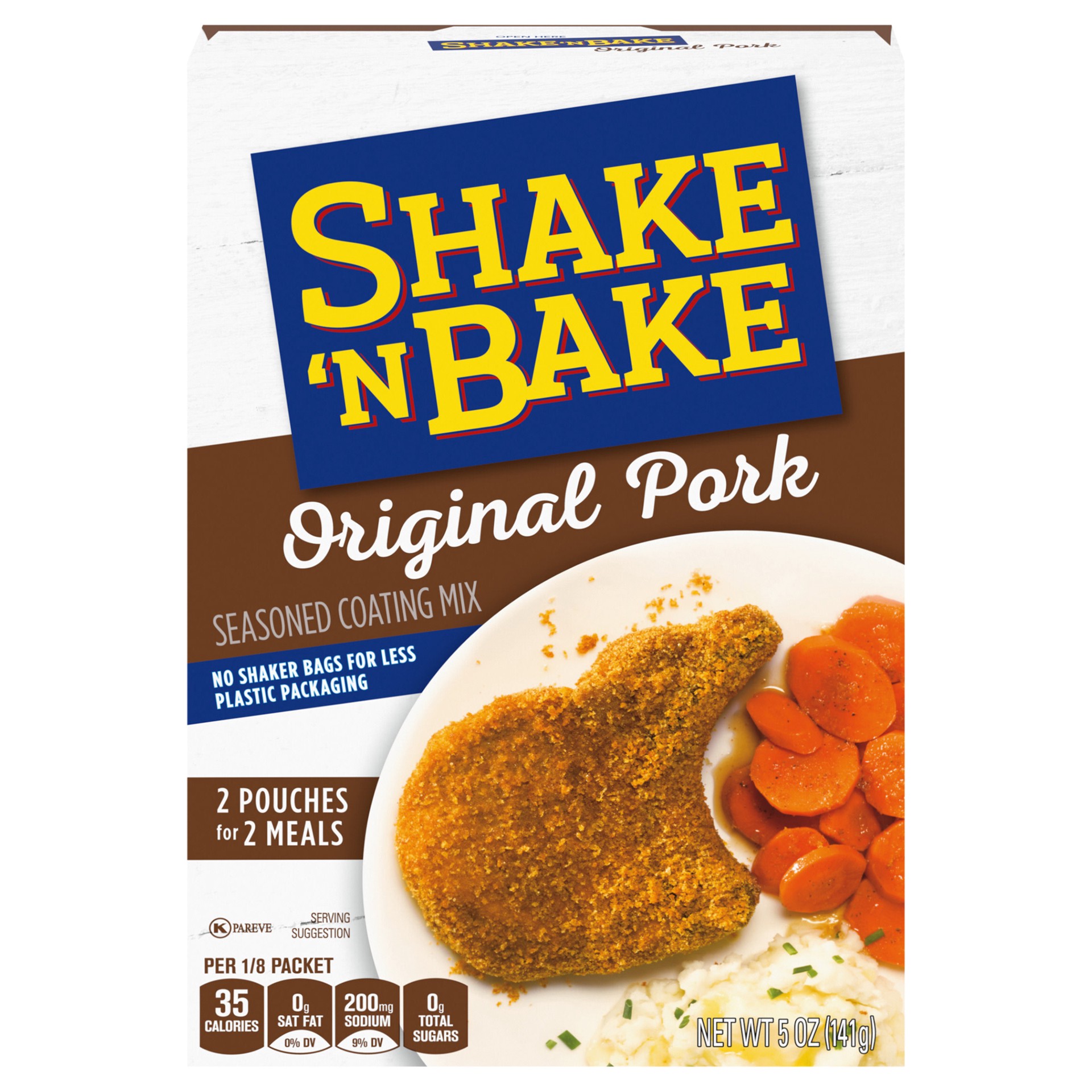 slide 1 of 5, Shake 'N Bake Original Pork Seasoned Coating Mix, 5 oz Box, 2 ct Packets, 2 ct