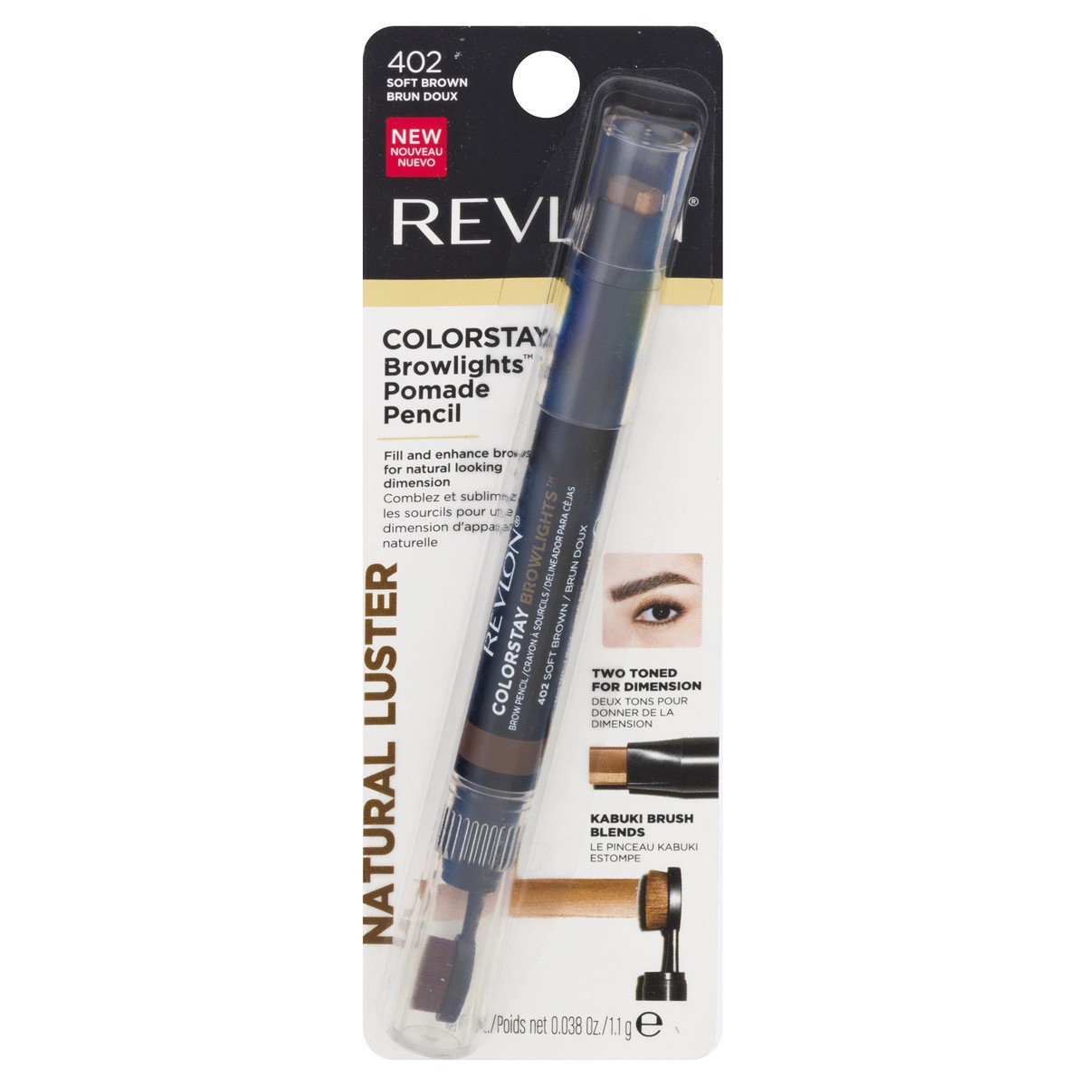 slide 1 of 11, Revlon ColorStay Browlights Soft Brown 402 Pomade Pencil 0.038 oz, 0.038 oz