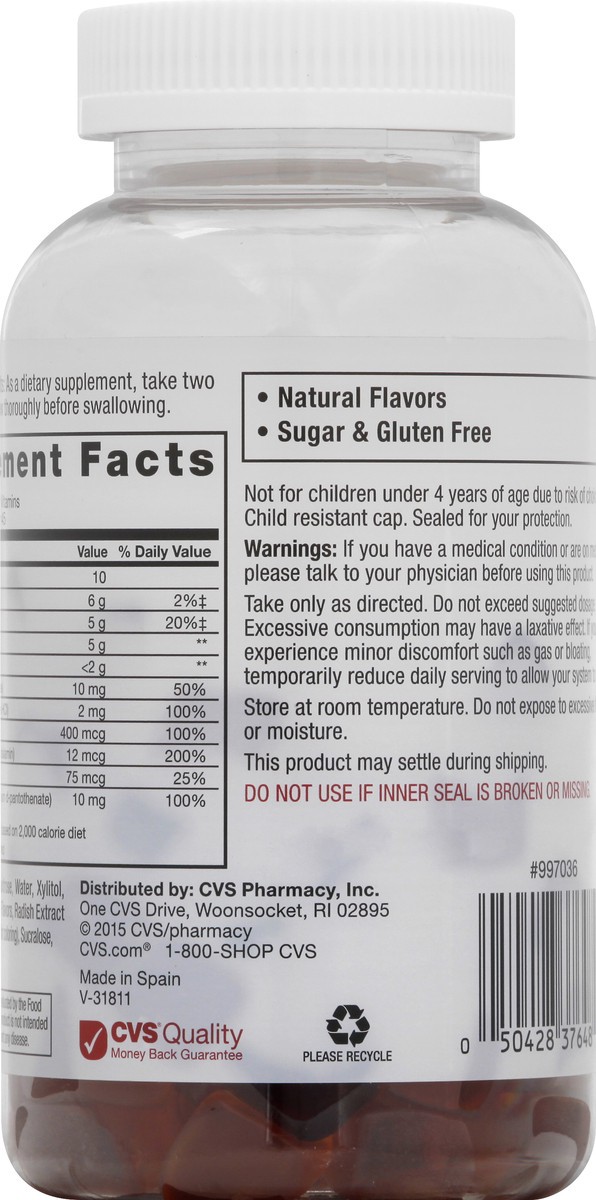 slide 3 of 7, CVS Health Fiber + B Vitamins Assorted Gummies, 90 ct