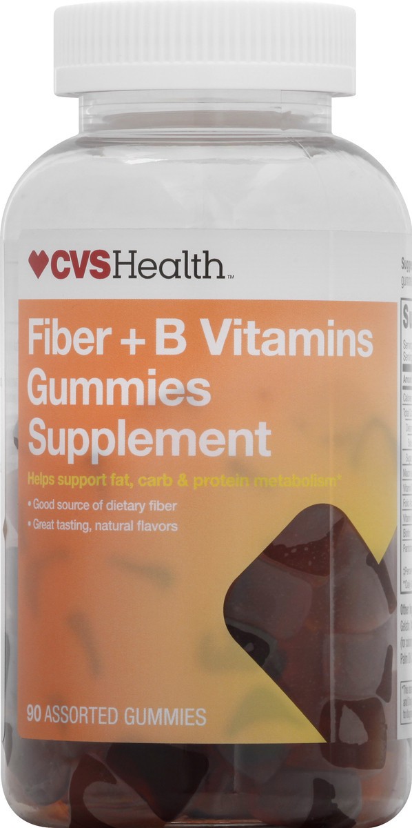 slide 1 of 7, CVS Health Fiber + B Vitamins Assorted Gummies, 90 ct