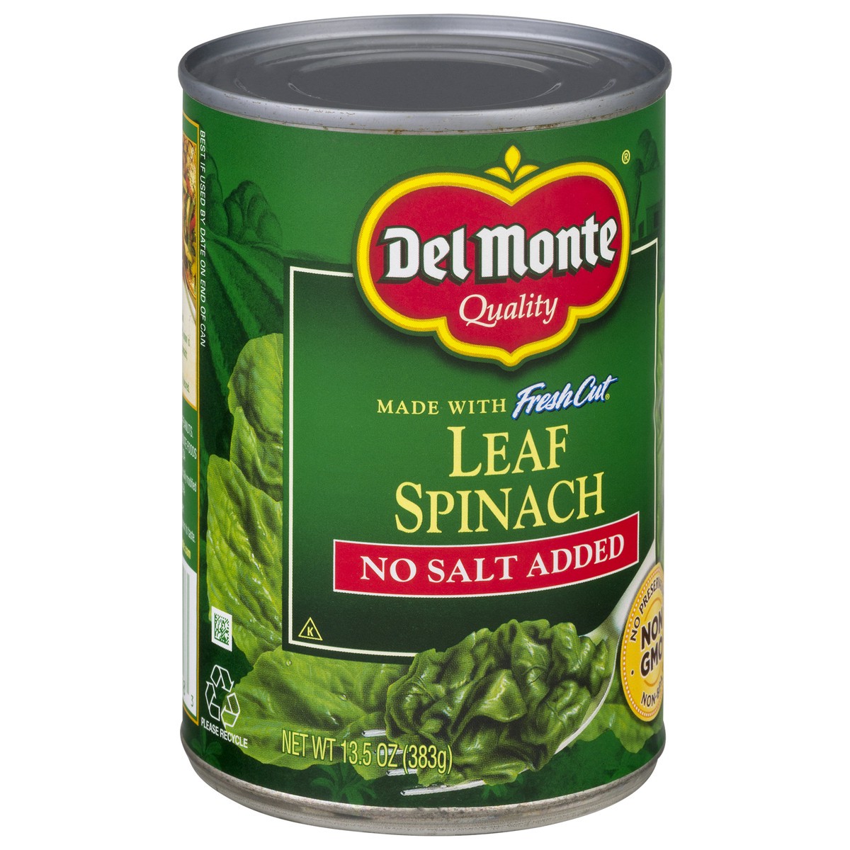 slide 4 of 12, Del Monte No Salt Added Leaf Spinach 13.5 oz, 13.5 oz