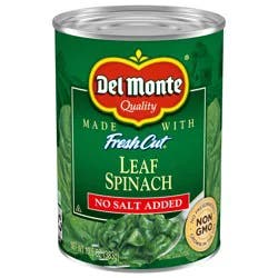Del Monte No Salt Added Leaf Spinach, 13.5 oz Can