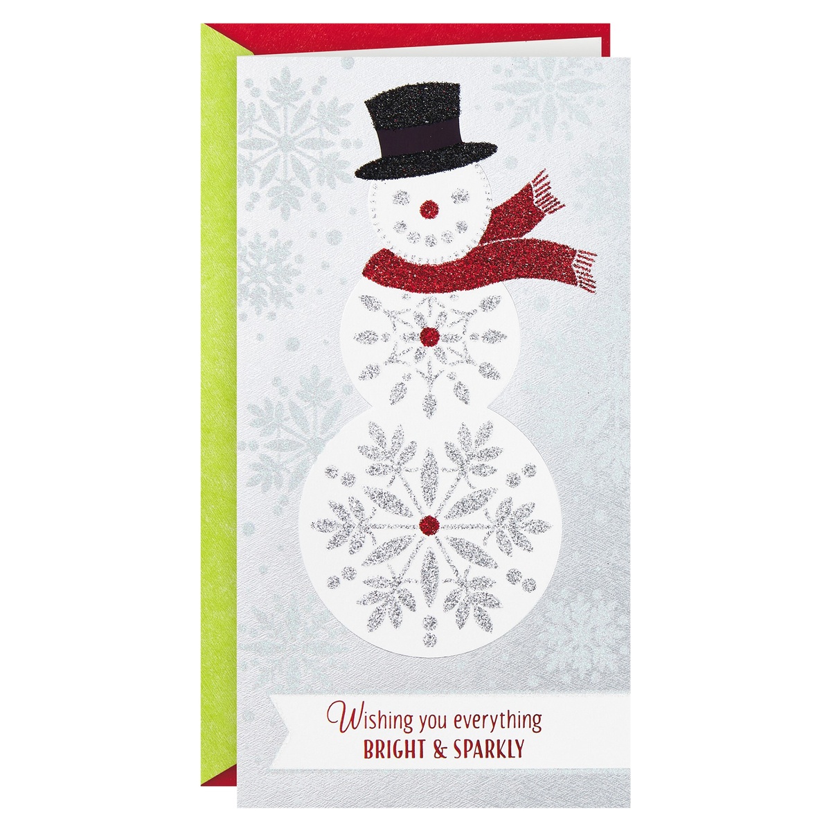 slide 1 of 1, Hallmark Money Holder Christmas Card (Sparkly Snowman), 1 ct