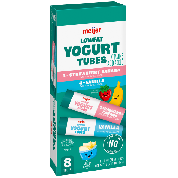 slide 21 of 21, Meijer Low Fat Yogurt Tubes, Strawberry Banana and Vanilla, 8 ct, 8 ct