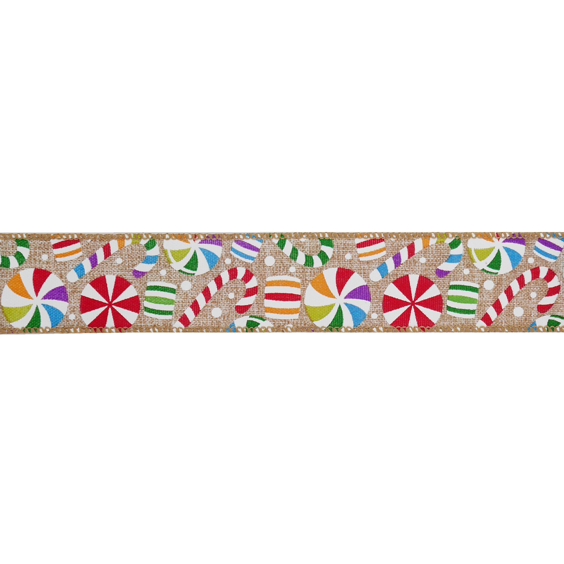 slide 2 of 3, 1.5" X 30ft. Multicolor Candy Wired Faux Linen Ribbon By Celebrate It, 1.5 in x 30 ft