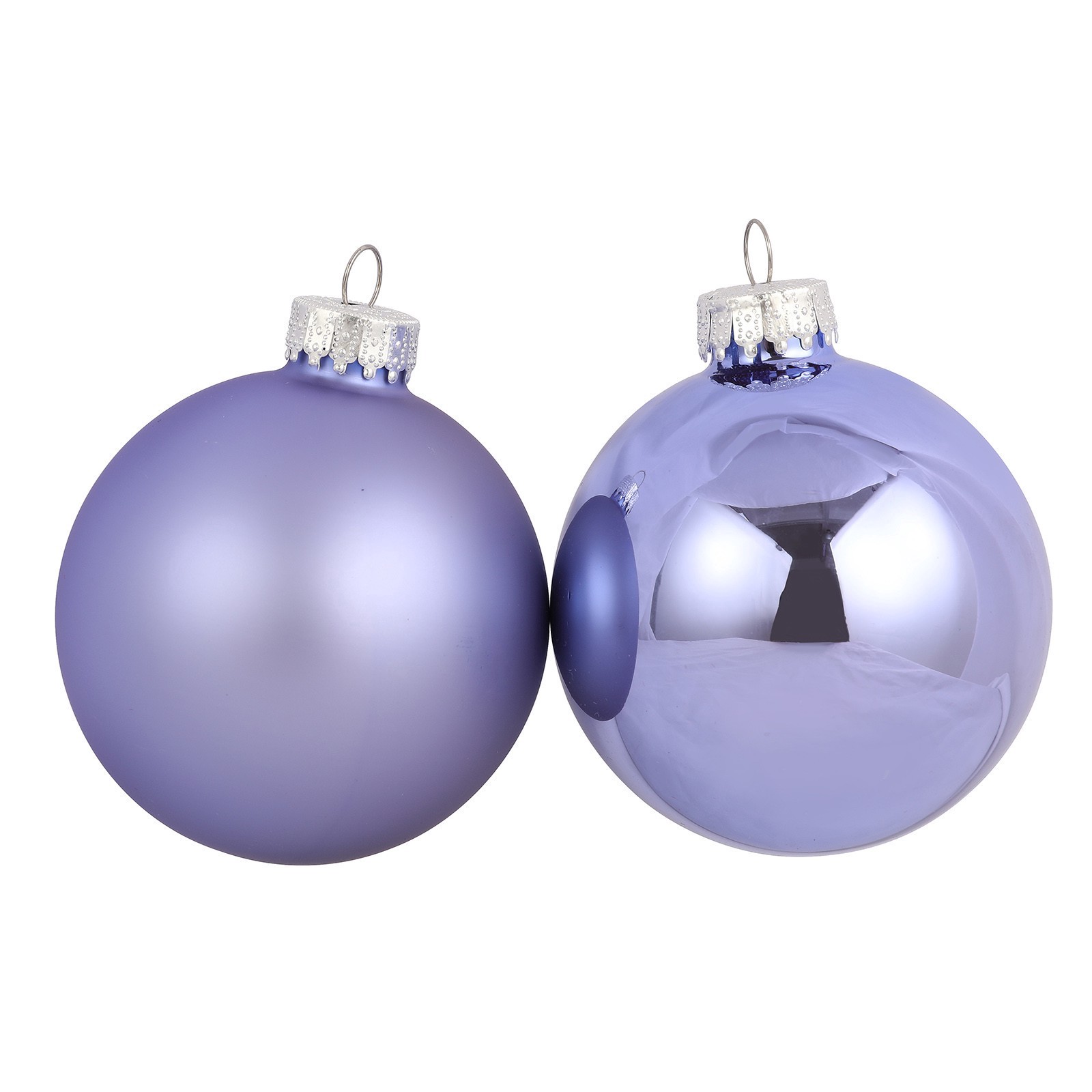 slide 3 of 3, 4 Pack 3" Lilac Matte & Shiny Glass Ball Ornaments By Ashland, 4 ct