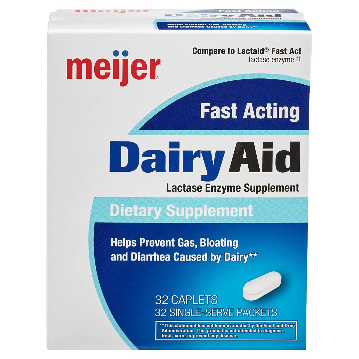 slide 1 of 1, Meijer Dairy Aid Caplets, 32 ct