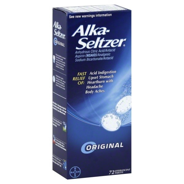 slide 1 of 1, Alka-Seltzer Antacid & Pain Relief Medicine, Original, Effervescent Tablets, 72 ct
