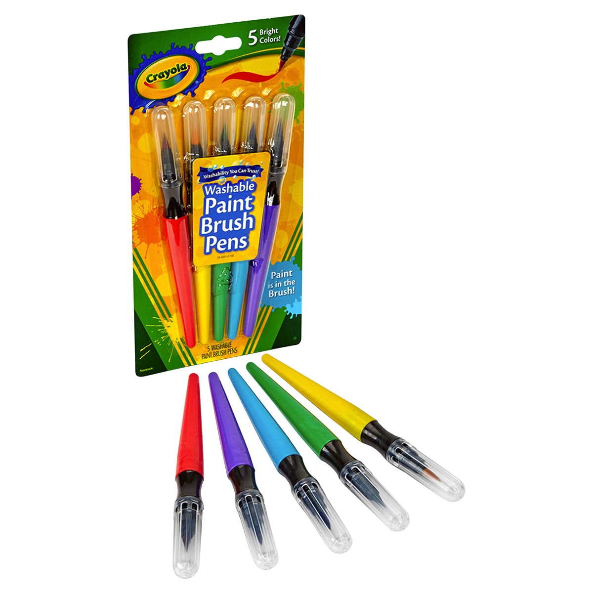 slide 8 of 8, Crayola Paint Brush Pens, 5 ct