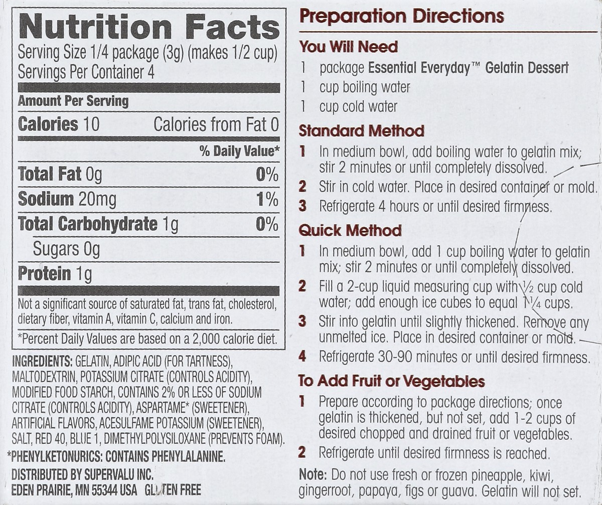 slide 6 of 6, Essential Everyday Gelatin Dessert, Sugar Free, Black Cherry, 0.44 oz