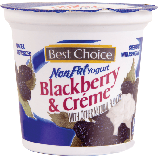 slide 1 of 1, Best Choice Non-Fat Yogurt Blackberry & Creme, 6 oz