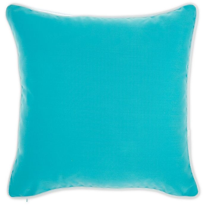 slide 1 of 1, Mina Victory Solid Indoor/Outdoor Square Throw Pillow - Turquoise, 1 ct