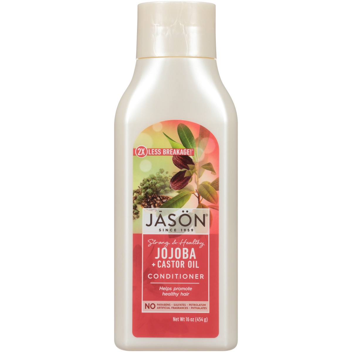 slide 1 of 9, Jason JĀSON Strong & Healthy Jojoba + Castor Oil Conditioner 16 oz. Bottle, 16 oz