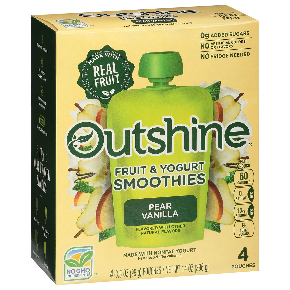 slide 9 of 11, Outshine Pear Vanilla Fruit & Yogurt Smoothies 4 - 3.5 oz Pouches, 4 ct