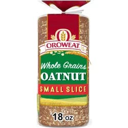 Oroweat Small Slice Oatnut Bread, 18 oz, Oat Bread, Bag