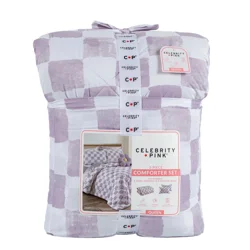 Celebrity Pink Check Comforter Set - Queen
