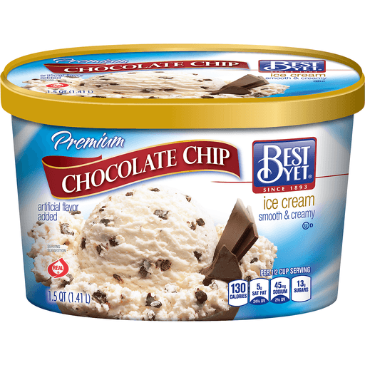 slide 1 of 1, Best Yet Chocolate Chip Ice Cream, 48 fl oz