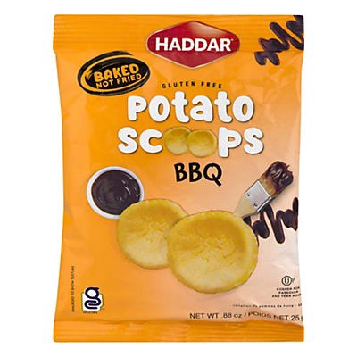 slide 1 of 1, Haddar Gluten Free BBQ Potato Scoops - 0.88 oz, 0.88 oz