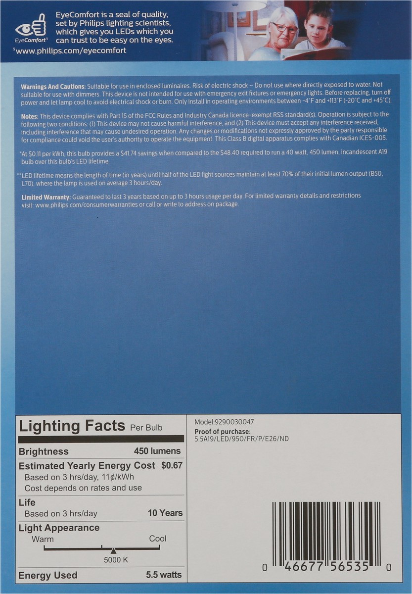 slide 9 of 9, Philips 4 Pack 5.5 Watts Daylight LED Light Bulbs 4 ea, 4 ct