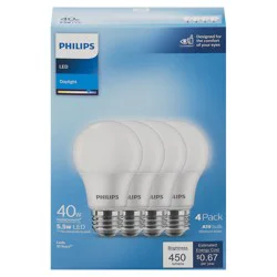 Philips 4 Pack 5.5 Watts Daylight LED Light Bulbs 4 ea