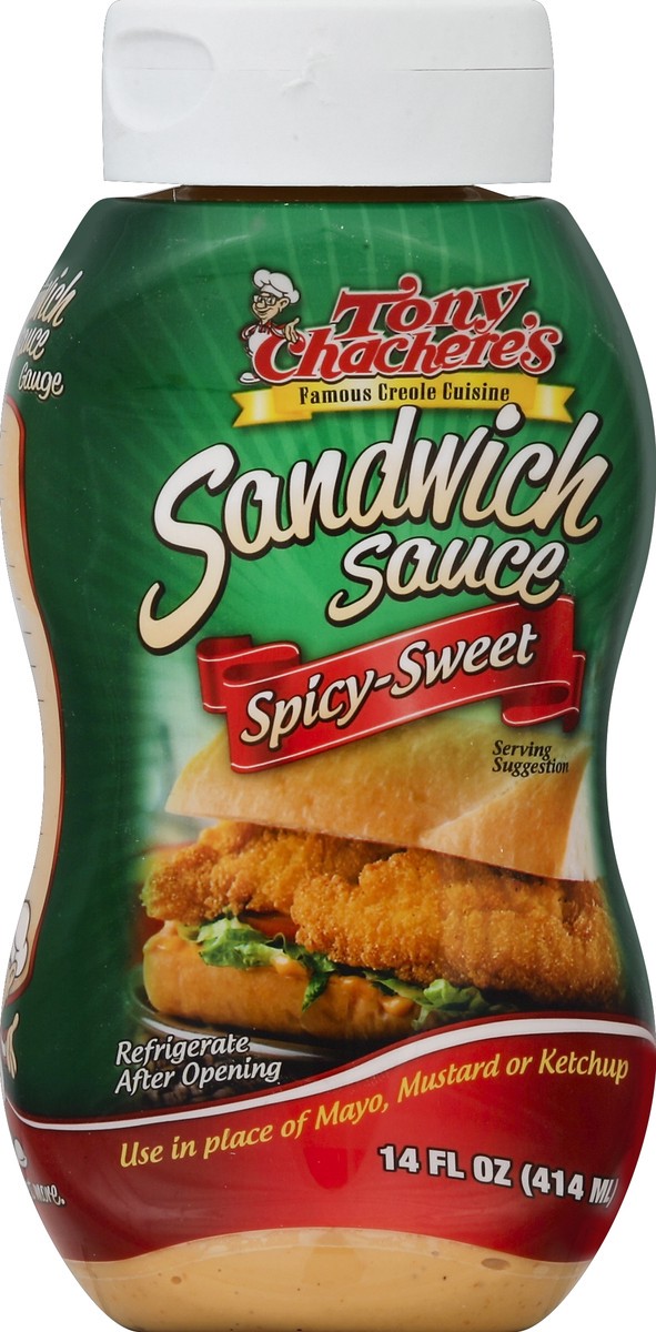 slide 4 of 4, Tony Chachere's Sandwich Sauce, Spicy-Sweet, 14 oz