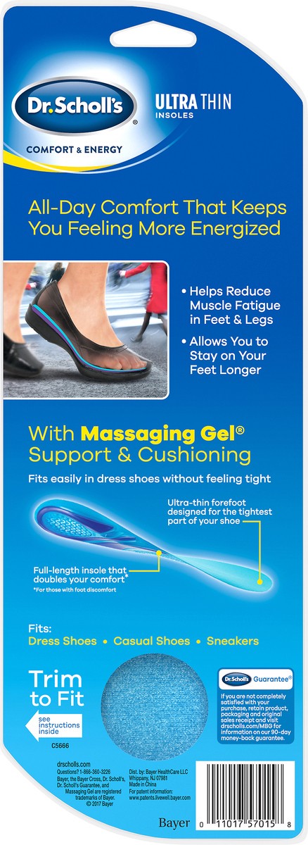 slide 3 of 5, Dr. Scholl's Ultra Thin Women's Insoles with Massaging Gel, 1 pair