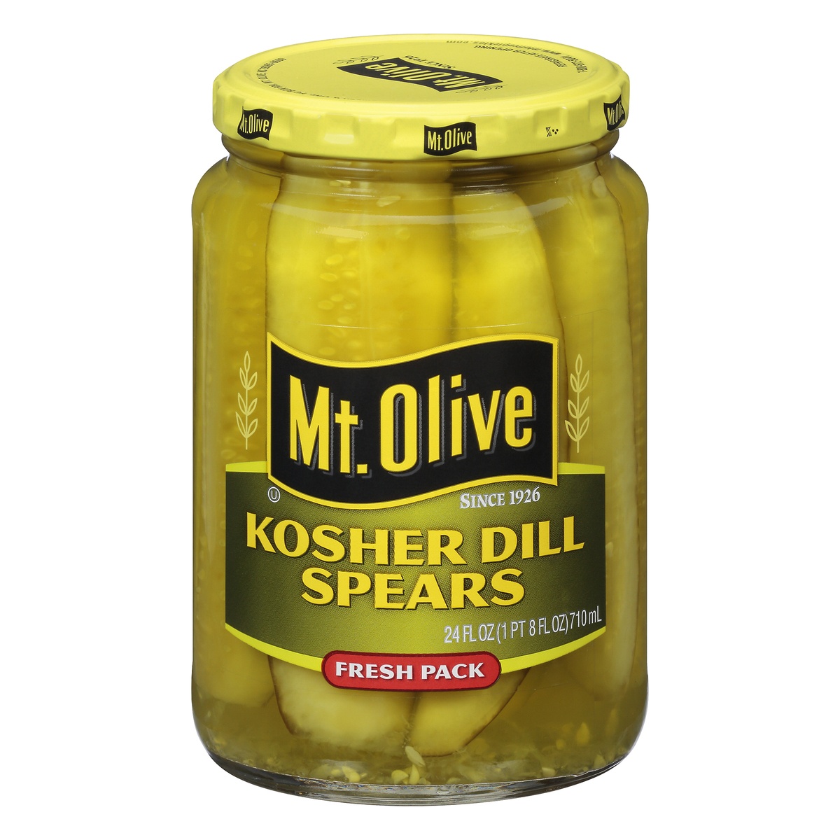 slide 1 of 6, Mt. Olive Kosher Dill Pickle Spears, 24 fl oz