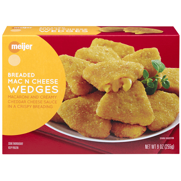 slide 1 of 1, Meijer Breaded Mac N Cheese Wedge, 9 oz