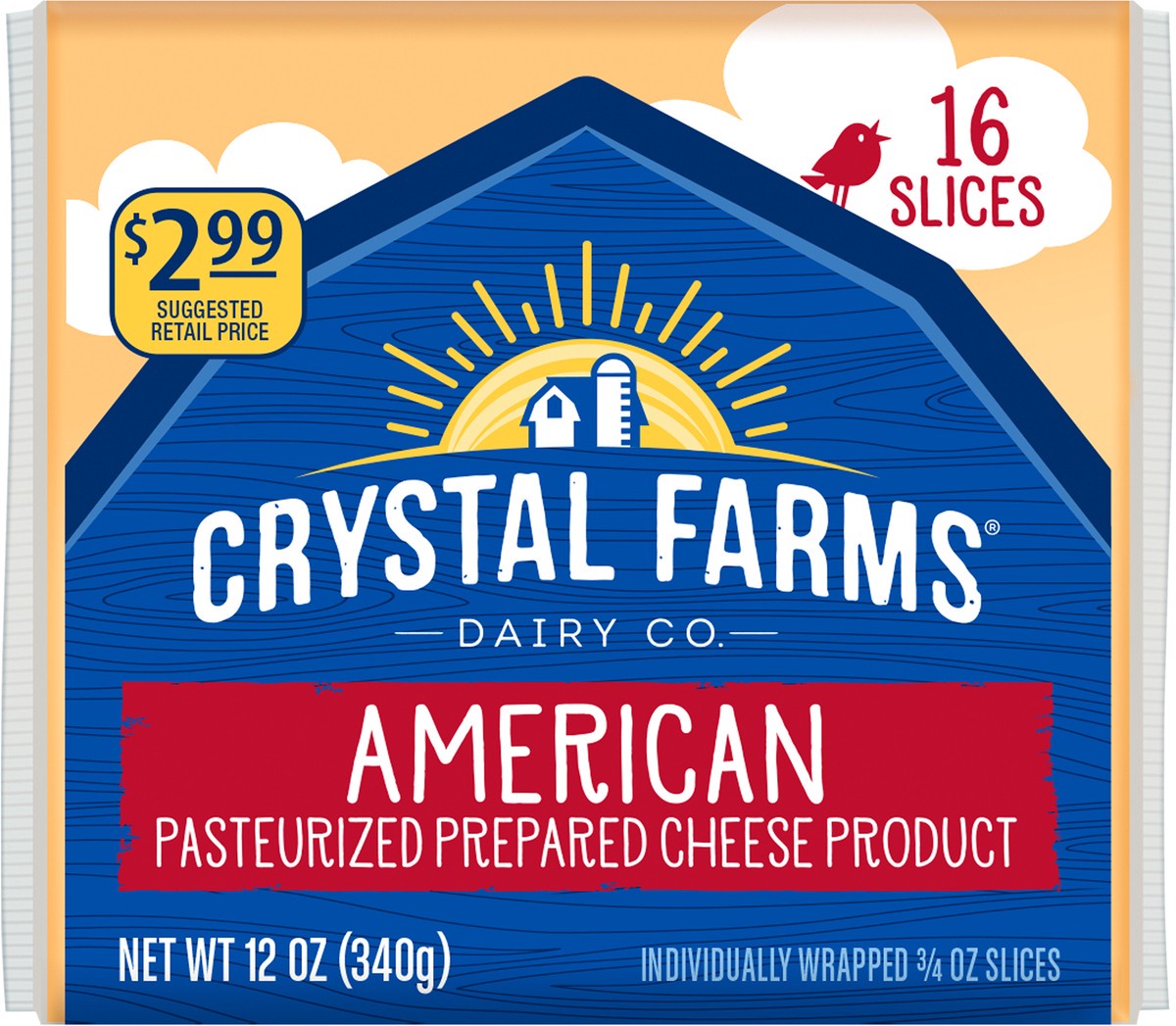 slide 6 of 8, Crystal Farms American Singles, 12 oz