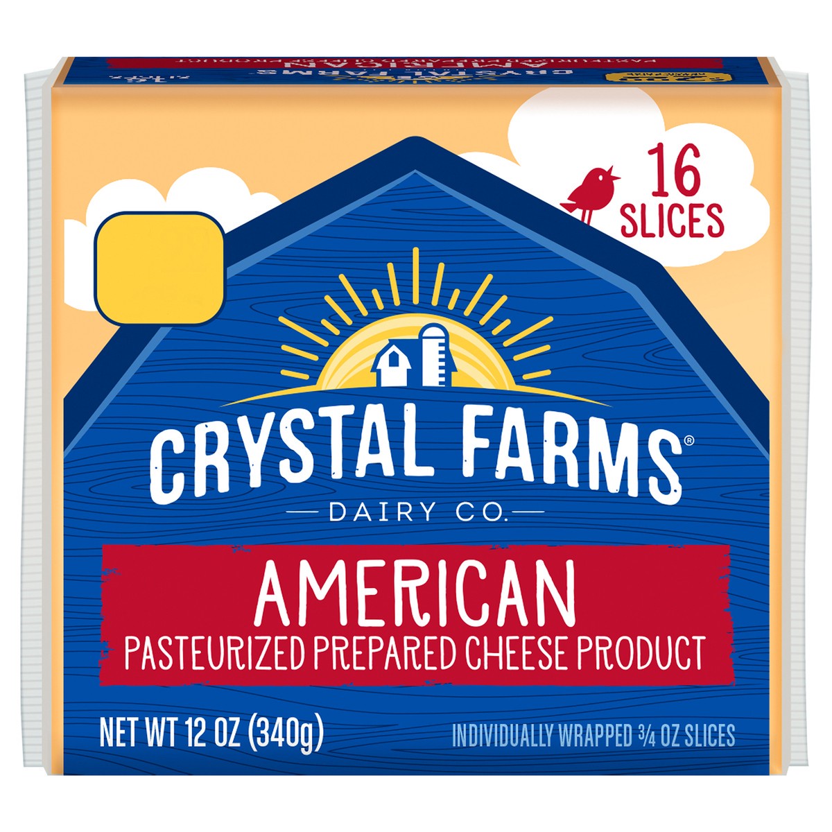 slide 1 of 8, Crystal Farms American Singles, 12 oz