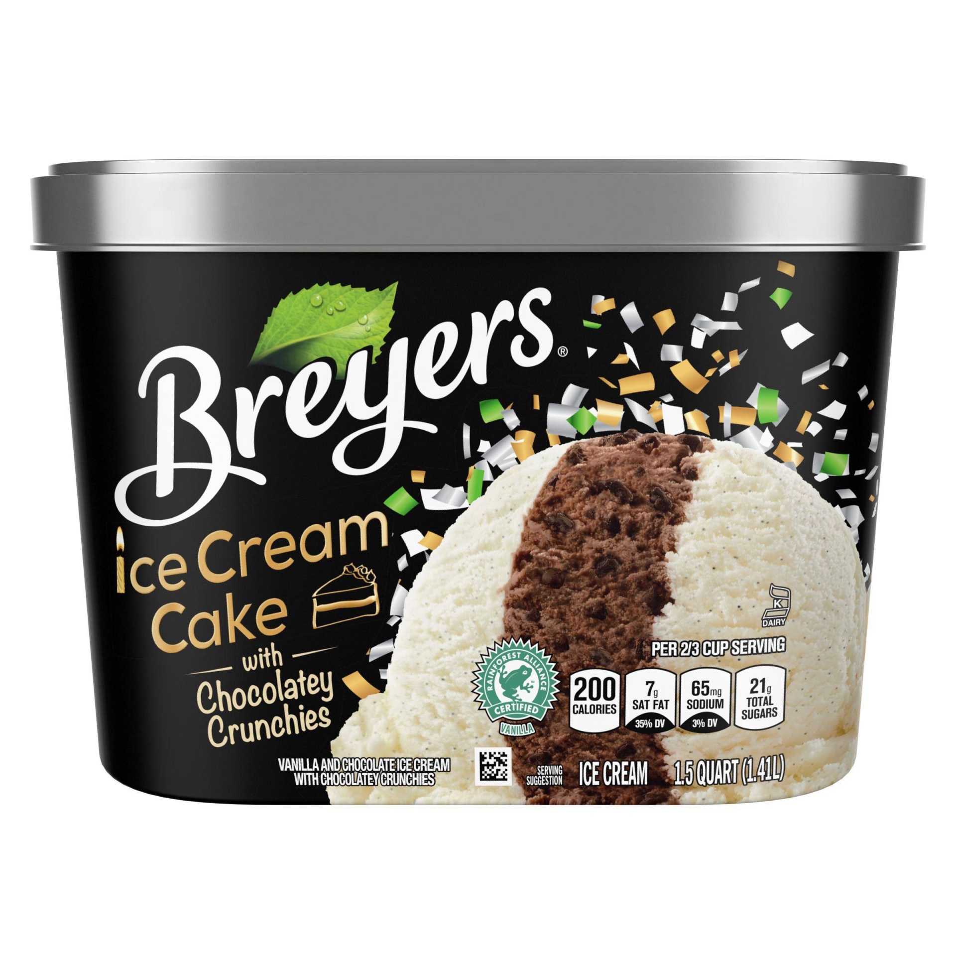 slide 1 of 2, Breyer's Ice Cream Cake with Chocolatey Crunchies, 1.5 qt