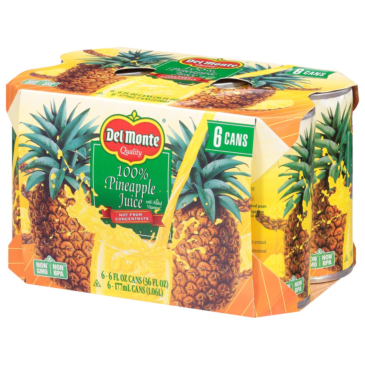slide 6 of 14, Del Monte 100% Pineapple Juice - 6 ct, 6 ct