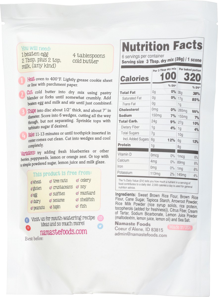 slide 6 of 14, Namaste Lemon Scone Mix 8 oz, 8 oz