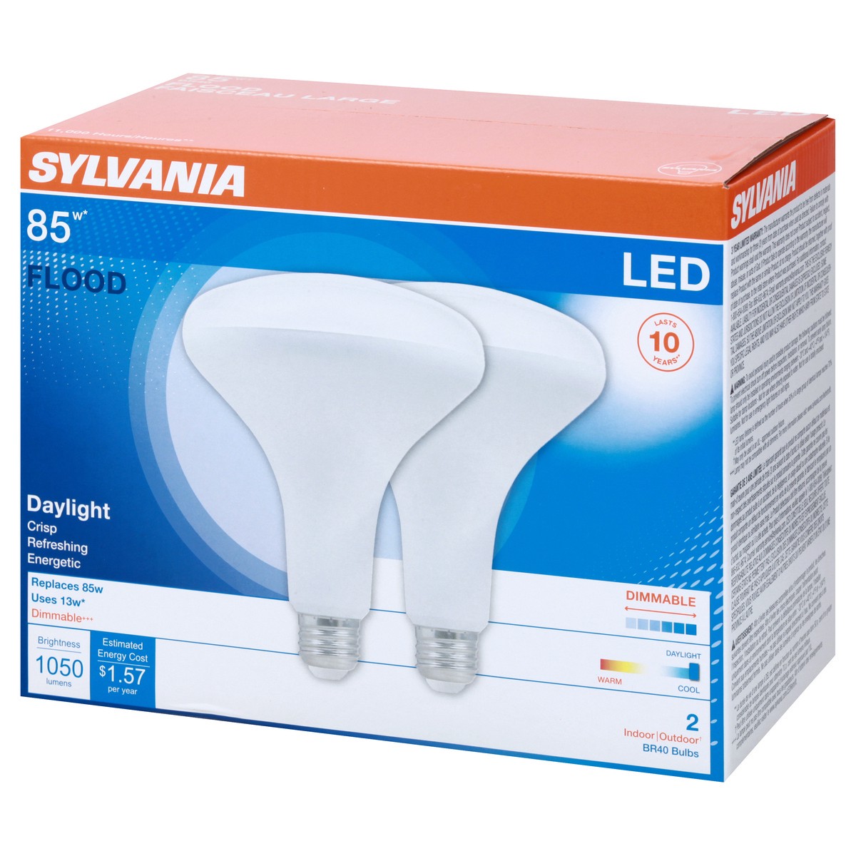 slide 3 of 9, Sylvania LED Flood Daylight 13 Watts Light Bulbs 2 ea, 2 ct