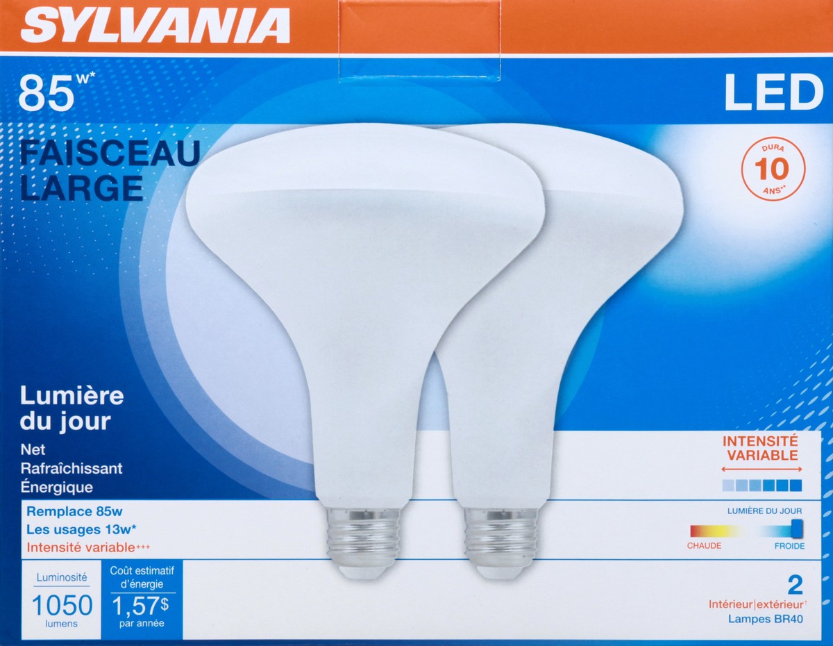 slide 7 of 9, Sylvania LED Flood Daylight 13 Watts Light Bulbs 2 ea, 2 ct