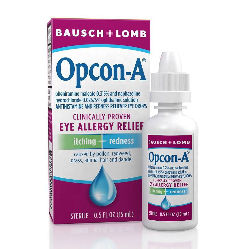 slide 1 of 6, Bausch + Lomb Opcon A Bausch & Lomb Allergy Relief Eye Drops - 0.5oz, 0.5 oz