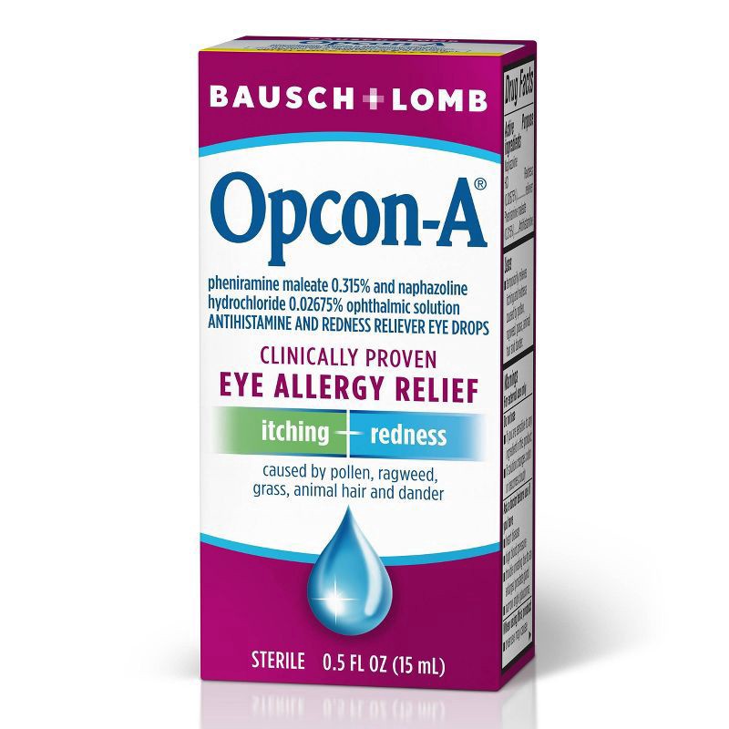 slide 5 of 6, Bausch + Lomb Opcon A Bausch & Lomb Allergy Relief Eye Drops - 0.5oz, 0.5 oz